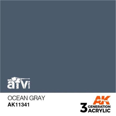 AK Interactive AK11341 AFV Series Ocean Gray FS35164 Acrylic Paint 17ml 3rd Generation